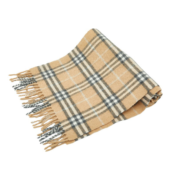 バーバリー ノバチェック マフラー ベージュ ウール レディース BURBERRY 【中古】