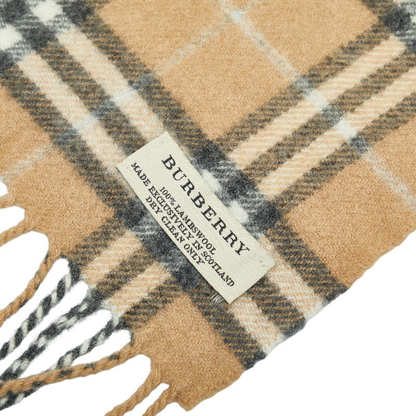 バーバリー ノバチェック マフラー ベージュ ウール レディース BURBERRY 【中古】