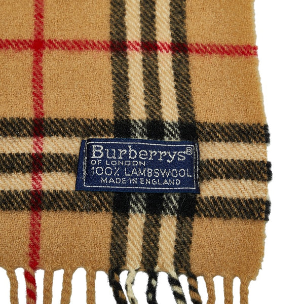 バーバリー ノバチェック マフラー ブラウン ベージュ ウール レディース BURBERRY 【中古】