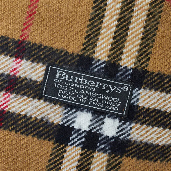バーバリー ノバチェック マフラー ブラウン ベージュ ウール レディース BURBERRY 【中古】