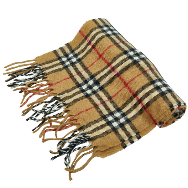 バーバリー ノバチェック マフラー ベージュ ウール レディース BURBERRY 【中古】