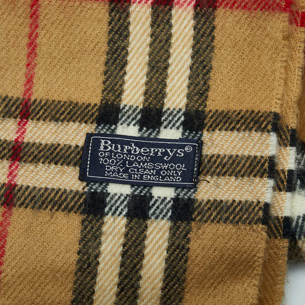 バーバリー ノバチェック マフラー ベージュ ウール レディース BURBERRY 【中古】