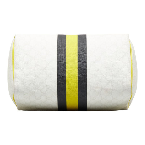 グッチ GGスプリーム ジョイライン ハンドバッグ ミニボストン 189895 イエロー ホワイト ブラック PVC レザー レディース GUCCI 【中古】