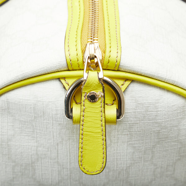 グッチ GGスプリーム ジョイライン ハンドバッグ ミニボストン 189895 イエロー ホワイト ブラック PVC レザー レディース GUCCI 【中古】