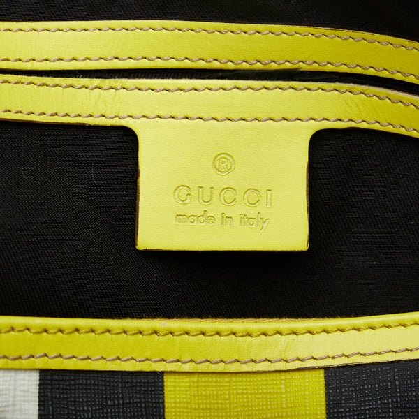グッチ GGスプリーム ジョイライン ハンドバッグ ミニボストン 189895 イエロー ホワイト ブラック PVC レザー レディース GUCCI 【中古】