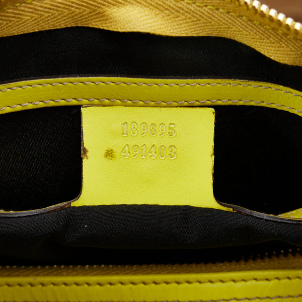 グッチ GGスプリーム ジョイライン ハンドバッグ ミニボストン 189895 イエロー ホワイト ブラック PVC レザー レディース GUCCI 【中古】