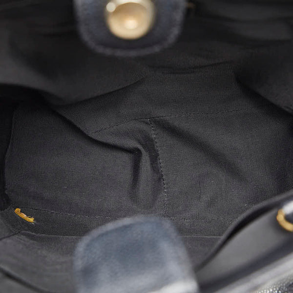 シャネル デカココマーク チェーン トートバッグ ハンドバッグ ブラック キャビアスキン レディース CHANEL 【中古】