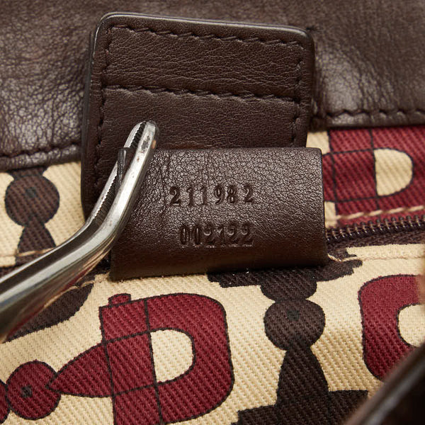 グッチ グッチシマ アビー ショルダーバッグ トートバッグ 211982 ブラウン レザー レディース GUCCI 【中古】