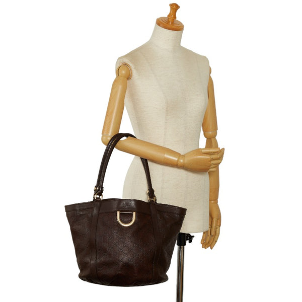 グッチ グッチシマ アビー ショルダーバッグ トートバッグ 211982 ブラウン レザー レディース GUCCI 【中古】