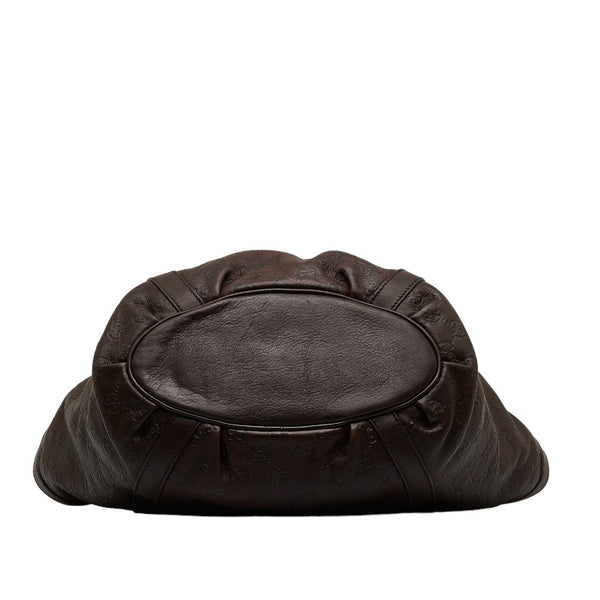 グッチ グッチシマ アビー ショルダーバッグ トートバッグ 211982 ブラウン レザー レディース GUCCI 【中古】