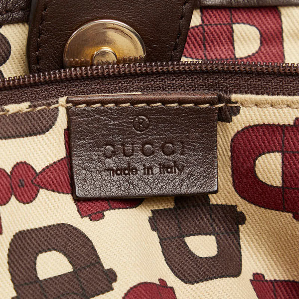 グッチ グッチシマ アビー ショルダーバッグ トートバッグ 211982 ブラウン レザー レディース GUCCI 【中古】