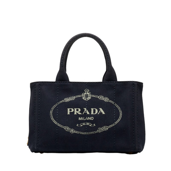 プラダ カナパ ハンドバッグ ショルダーバッグ 2WAY 1BG439 ブルー キャンバス レディース PRADA 【中古】