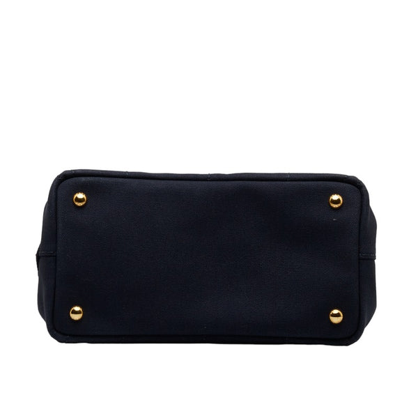 プラダ カナパ ハンドバッグ ショルダーバッグ 2WAY 1BG439 ブルー キャンバス レディース PRADA 【中古】