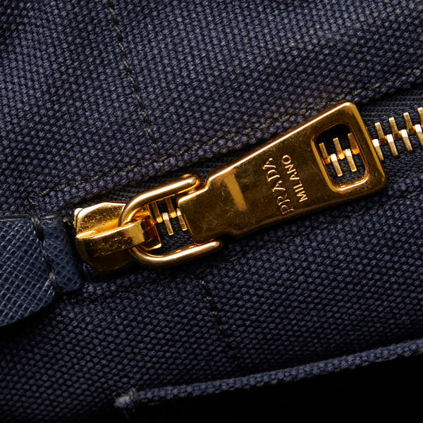 プラダ カナパ ハンドバッグ ショルダーバッグ 2WAY 1BG439 ブルー キャンバス レディース PRADA 【中古】