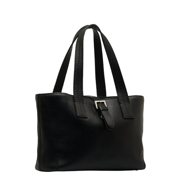 バーバリー ノバチェック ハンドバッグ ブラック レザー レディース BURBERRY 【中古】