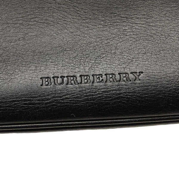 バーバリー ノバチェック ハンドバッグ ブラック レザー レディース BURBERRY 【中古】