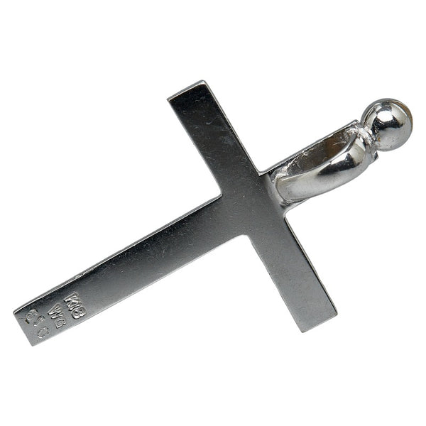 ノーブランド K18WG ホワイトゴールド ダイヤ0.19ct クロス ダブル ペンダントトップ レディース no brand 【中古】