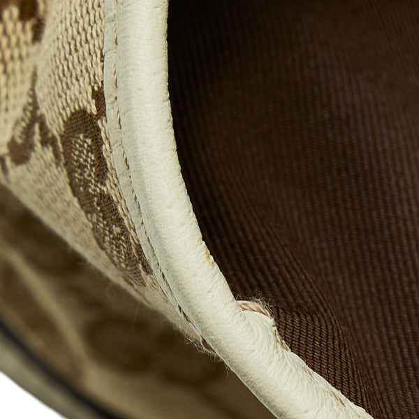 グッチ GGキャンバス プリンシー リボン ショルダーバッグ 163805 ベージュ ホワイト キャンバス レザー レディース GUCCI 【中古】