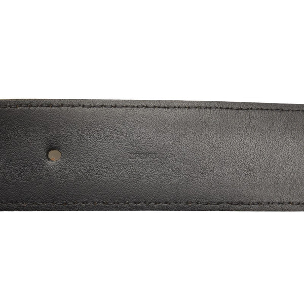 ルイ ヴィトン マイクロダミエ サンチュール イニシアル ベルト M9549V ブラウン スウェード レザー メンズ LOUIS VUITTON 【中古】