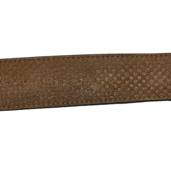 ルイ ヴィトン マイクロダミエ サンチュール イニシアル ベルト M9549V ブラウン スウェード レザー メンズ LOUIS VUITTON 【中古】