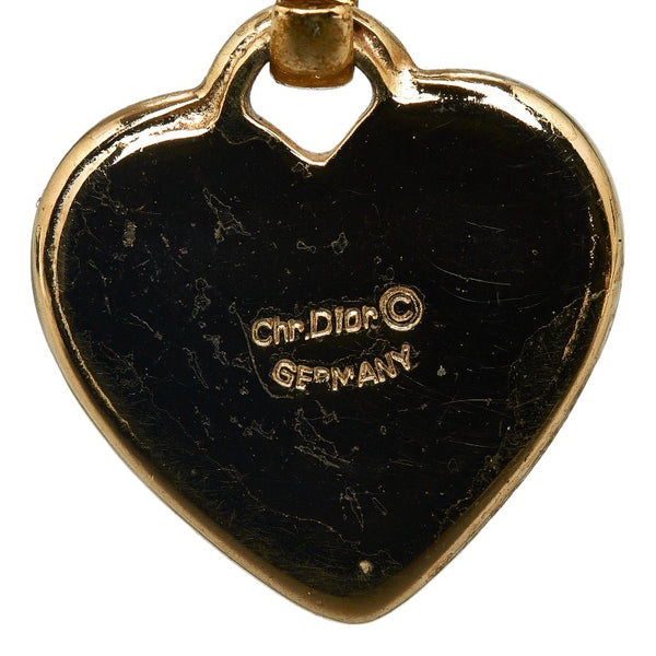 ディオール ハート ラインストーン ネックレス ゴールド メッキ レディース Dior 【中古】