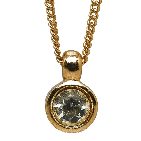 ディオール ラインストーン ネックレス ゴールド メッキ レディース Dior 【中古】