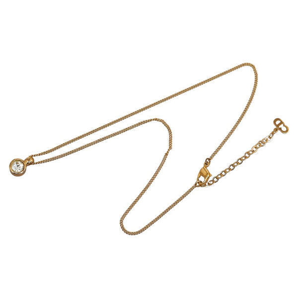 ディオール ラインストーン ネックレス ゴールド メッキ レディース Dior 【中古】