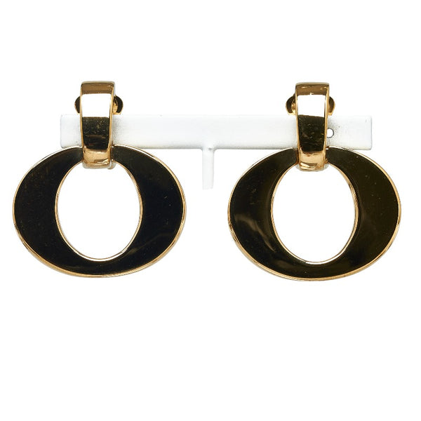 ディオール ロゴ イヤリング ゴールド メッキ レディース Dior 【中古】