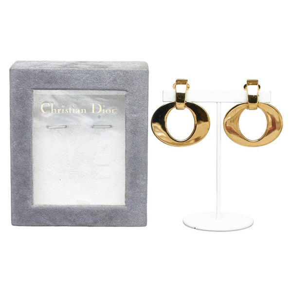 ディオール ロゴ イヤリング ゴールド メッキ レディース Dior 【中古】