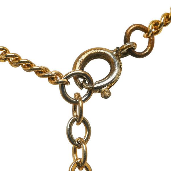 ディオール ロゴネックレス ラインストーン ネックレス ゴールド メッキ レディース Dior 【中古】