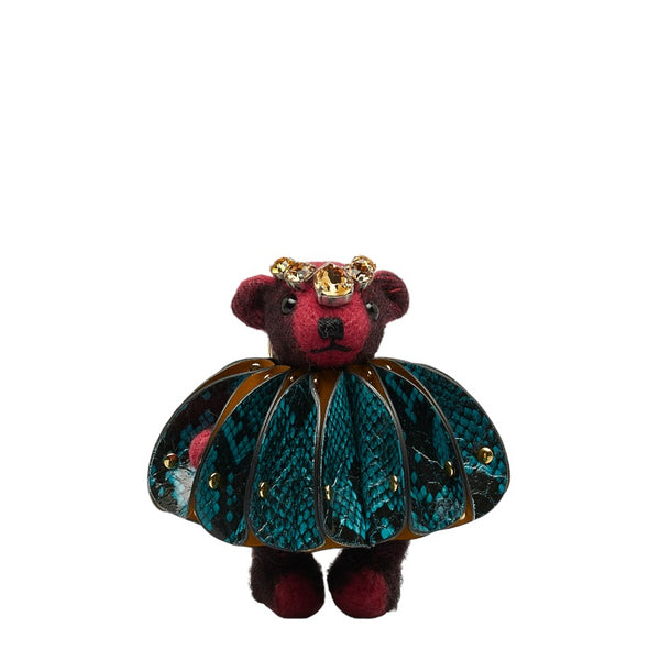 バーバリー ベアー クマ 熊 TEDDY テディ ビジュー キーホルダー レッド ブルー カシミヤ レザー レディース BURBERRY 【中古】