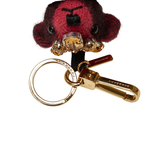 バーバリー ベアー クマ 熊 TEDDY テディ ビジュー キーホルダー レッド ブルー カシミヤ レザー レディース BURBERRY 【中古】