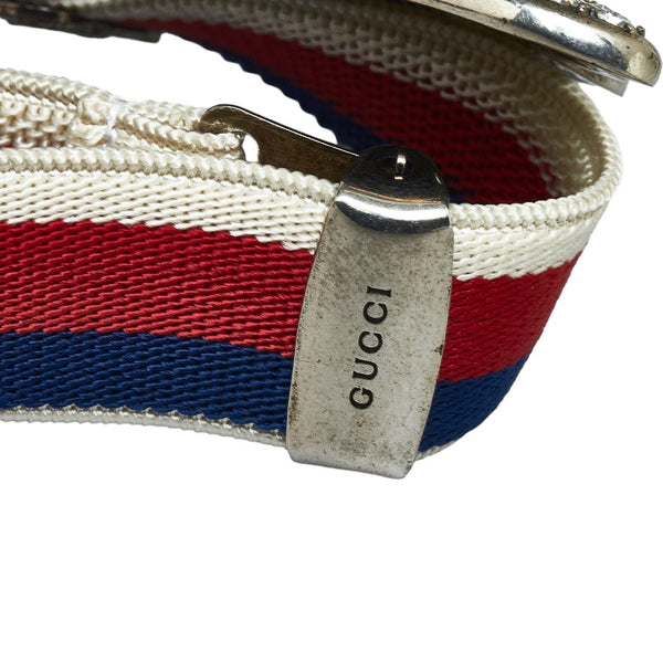 グッチ バタフライ ラインストーン ブレスレット シルバー メタル レディース GUCCI 【中古】