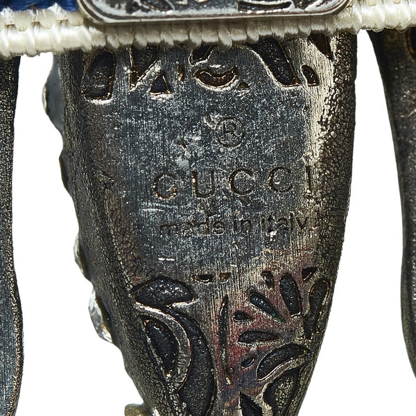 グッチ バタフライ ラインストーン ブレスレット シルバー メタル レディース GUCCI 【中古】