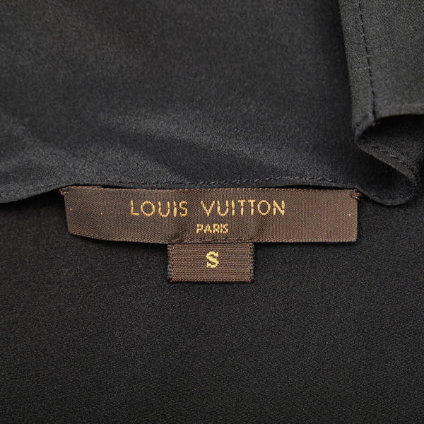 ルイ ヴィトン ニットワンピース ひざ丈 ワンピース ブラック レーヨン レザー レディース LOUIS VUITTON 【中古】