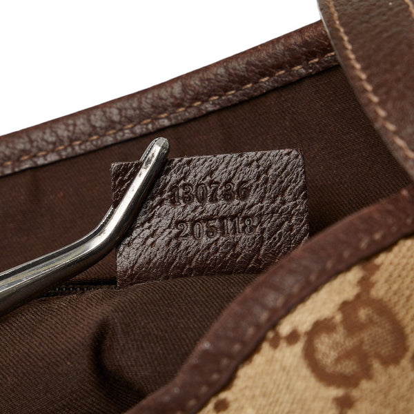 グッチ GGキャンバス アビー ハンドバッグ トートバッグ 130736 ベージュ ブラウン PVC レザー レディース GUCCI 【中古】