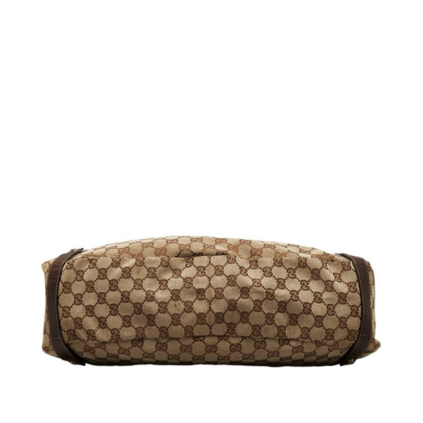 グッチ GGキャンバス アビー ハンドバッグ トートバッグ 130736 ベージュ ブラウン PVC レザー レディース GUCCI 【中古】