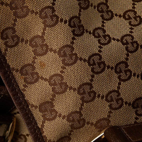 グッチ GGキャンバス アビー ハンドバッグ トートバッグ 130736 ベージュ ブラウン PVC レザー レディース GUCCI 【中古】