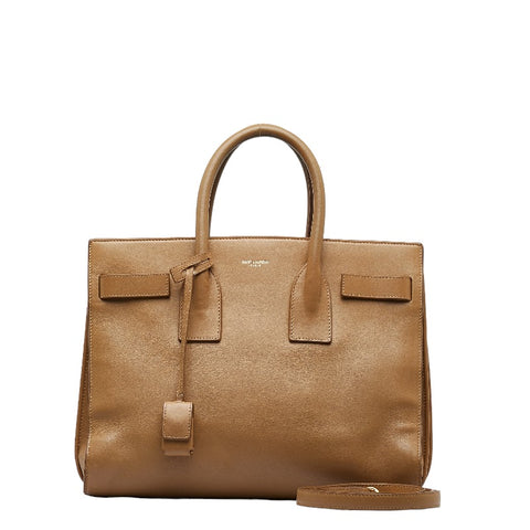 サンローラン サックドジュール スモール ハンドバッグ ショルダーバッグ 2WAY 355153 ブラウン レザー レディース SAINT LAURENT 【中古】