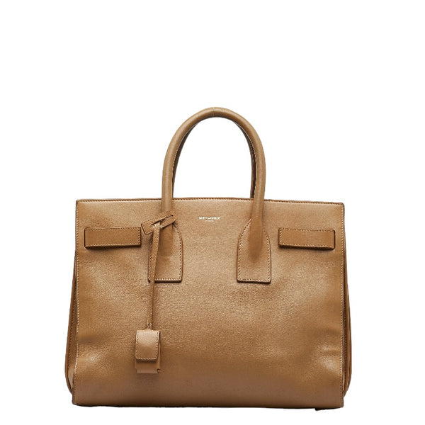 サンローラン サックドジュール スモール ハンドバッグ ショルダーバッグ 2WAY 355153 ブラウン レザー レディース SAINT LAURENT 【中古】