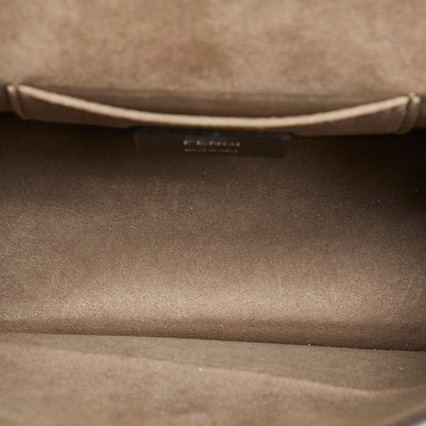 フェンディ キャナイエフ 斜め掛け チェーン ショルダーバッグ 8BT286 ライトブルー レザー レディース FENDI 【中古】