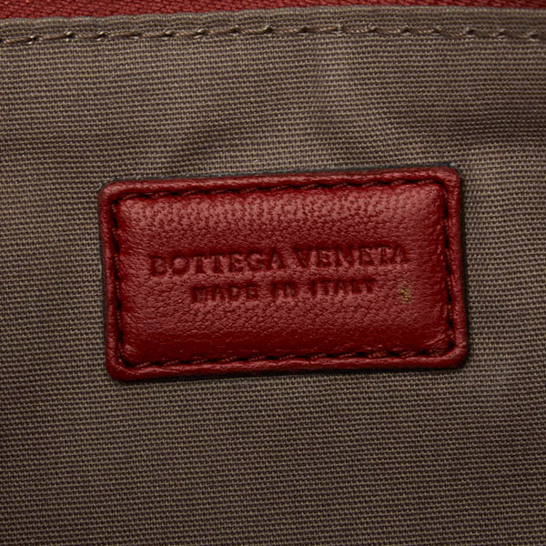 ボッテガヴェネタ フラワー ポーチ レッド レザー レディース BOTTEGAVENETA 【中古】