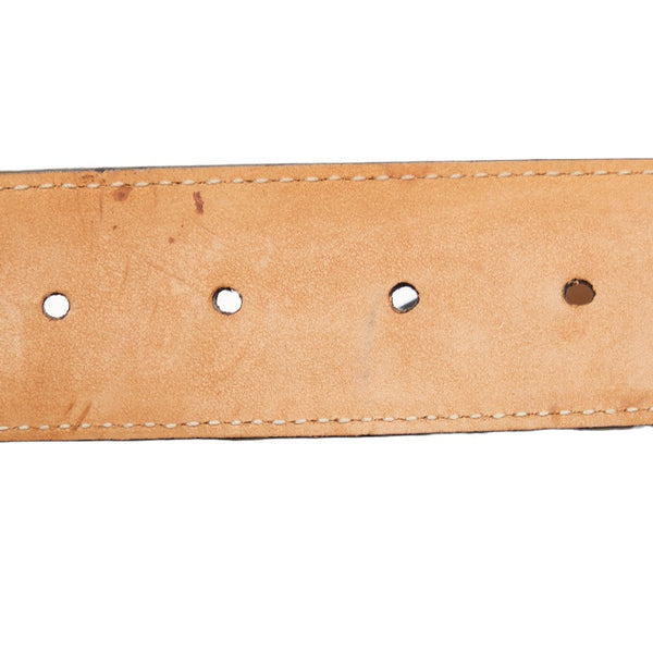 グッチ インターロッキングG GGインプリメ バックル ベルト ブラック PVC レザー メンズ GUCCI 【中古】