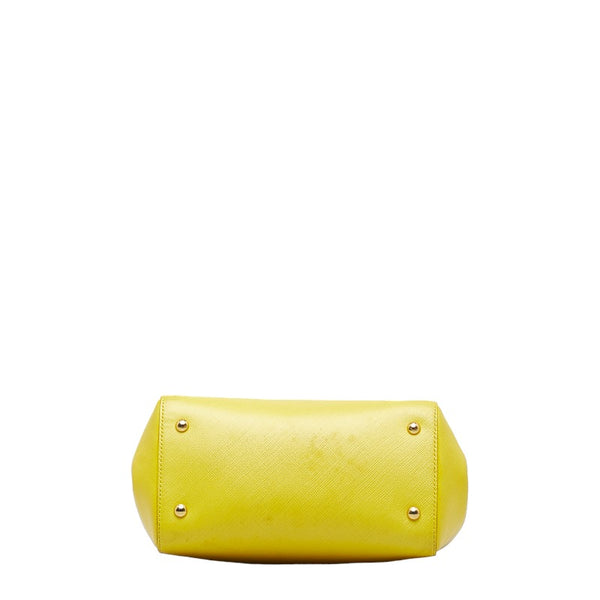 サルヴァトーレフェラガモ ヴァラ リボン ハンドバッグ ショルダーバッグ 2WAY EZ 21 F570 イエロー レザー レディース Salvatore Ferragamo 【中古】