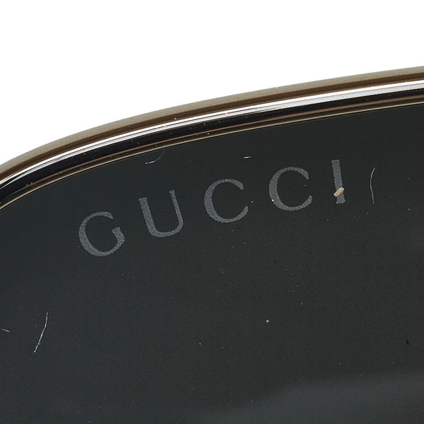 グッチ ホースビット スクエアフレーム サングラス GG0879S ゴールド ブラウン プラスチック レディース GUCCI 【中古】