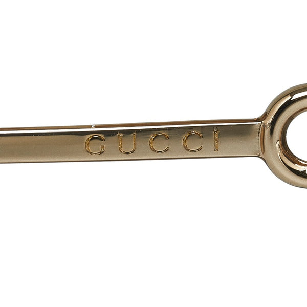 グッチ ホースビット スクエアフレーム サングラス GG0879S ゴールド ブラウン プラスチック レディース GUCCI 【中古】