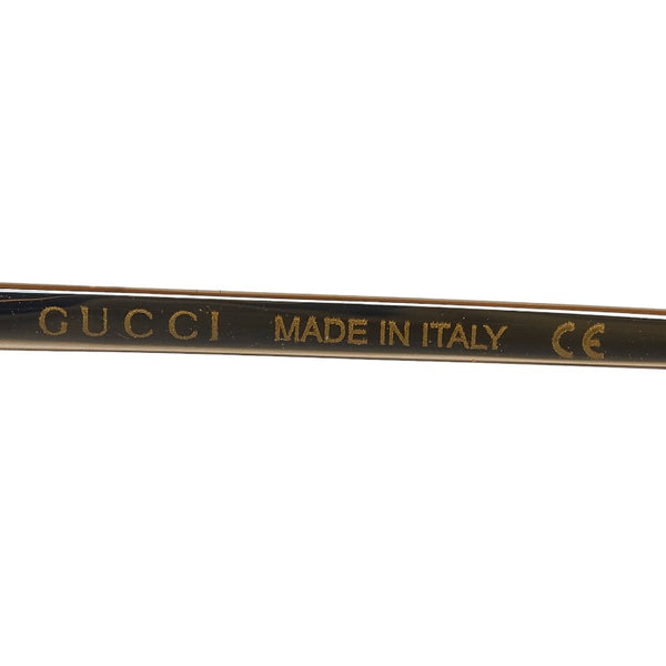 グッチ ホースビット スクエアフレーム サングラス GG0879S ゴールド ブラウン プラスチック レディース GUCCI 【中古】