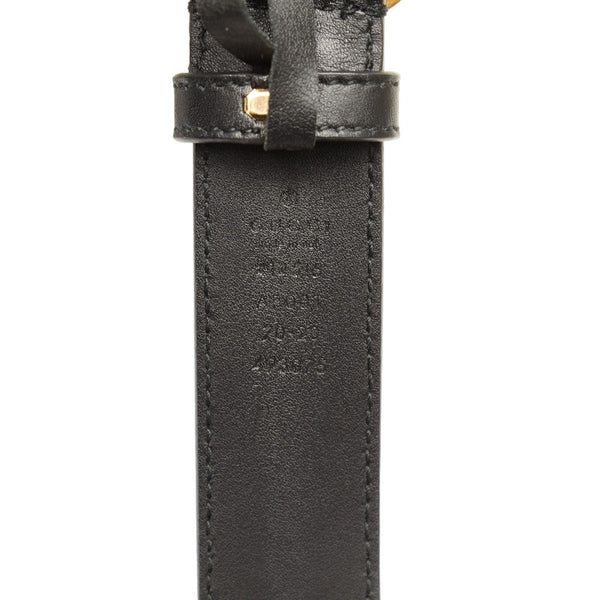 グッチ GGマーモント ゴールド金具 バックル ベルト 414516 ブラック レザー メンズ GUCCI 【中古】