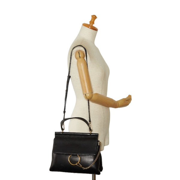 クロエ フェイ ハンドバッグ ショルダーバッグ 2WAY ブラック レザー レディース Chloe 【中古】
