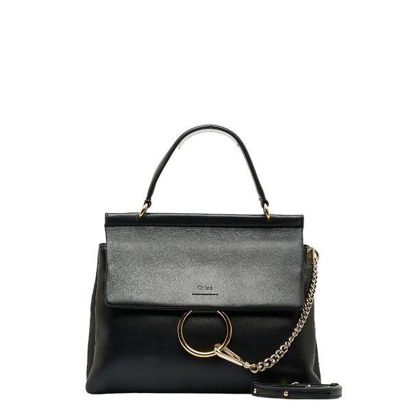 クロエ フェイ ハンドバッグ ショルダーバッグ 2WAY ブラック レザー レディース Chloe 【中古】